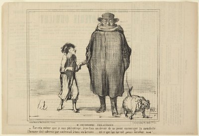 Monsieur Prudhomme philanthrope, numéro 291 de la série Actualités de Le Charivari - Honoré Daumier