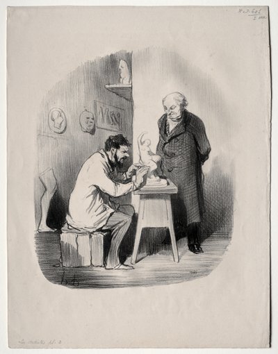 Les Artistes, planche 2 : Vous devez me modeler de cette manière un jour - Honoré Daumier