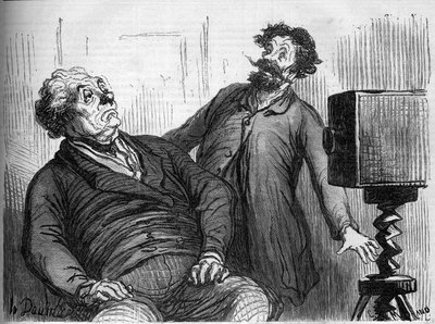 Photographes et photographies. Caricature par Honoré Daumier (1808-1879). Gravure dans "Le Monde Illustré" n°259 du 29 mars 1862 - Honoré Daumier
