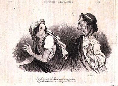 Physionomie des personnages de la tragédie classique; "Va, fais admirer aux Grecs ton orgueil. Va, je le renie et tu me rends malade" de la revue 