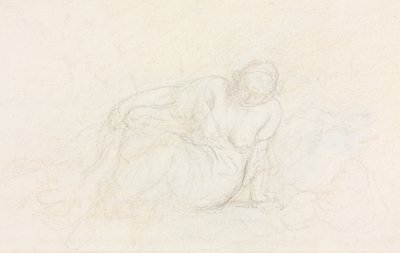 Femme allongée appuyée sur son bras (verso) - Honoré Daumier