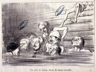Série « Les Bains de Mer » : « Croquis aquatique. Une école de natation, une piscine d