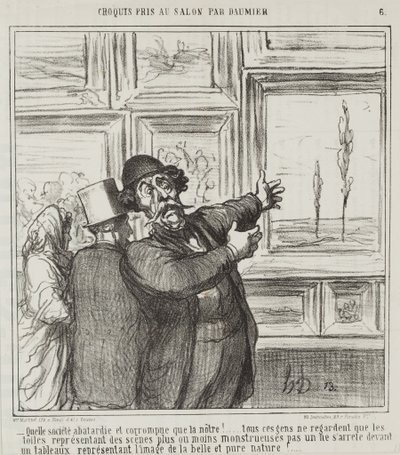 Croquis fait au Salon par Daumier, no. 6: Regardez dans quel monde dégénéré et corrompu nous vivons... - Honoré Daumier