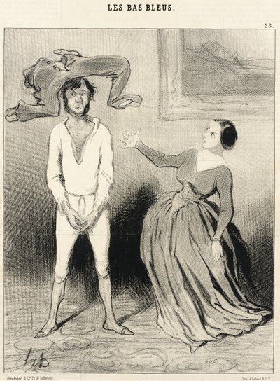 Une femme comme moi... remettre un bouton?... - Honoré Daumier
