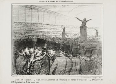 Vue de la grande salle, planche 1 du Souvenir Du Grand Festival Des Orphéonistes - Honoré Daumier