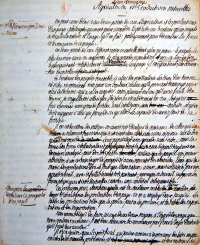 Page du traité de Mirabeau sur l