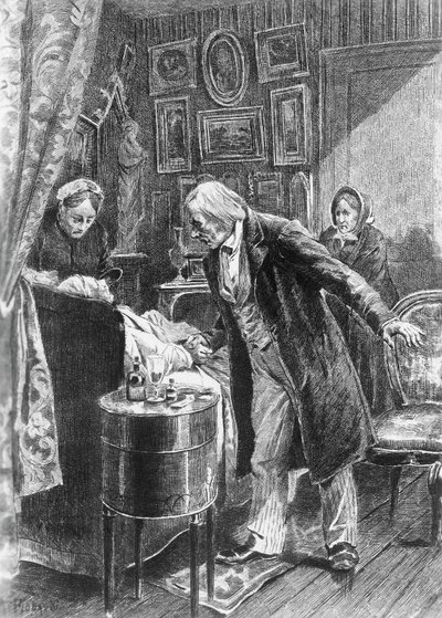 Illustration par Alcide Théophile Robaudi (actif 1874-1884) pour Cousin Pons, roman d