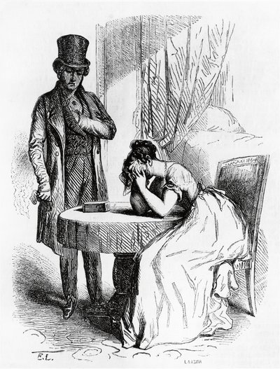Femme en désespoir sous le regard d