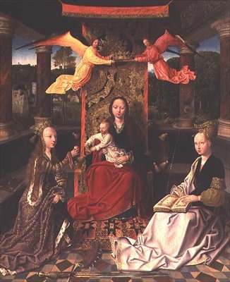 Madone en trône avec Sainte Catherine et Sainte Barbara - Hoogstraeten Master