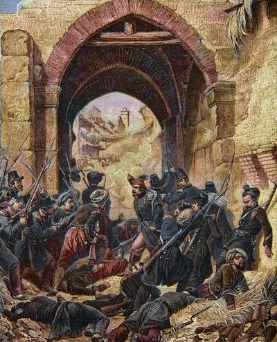 Le siège de Constantine en 1837 - Capture de Constantine - Attaque de la porte de Constantine - 13 octobre - Horace (after) Vernet