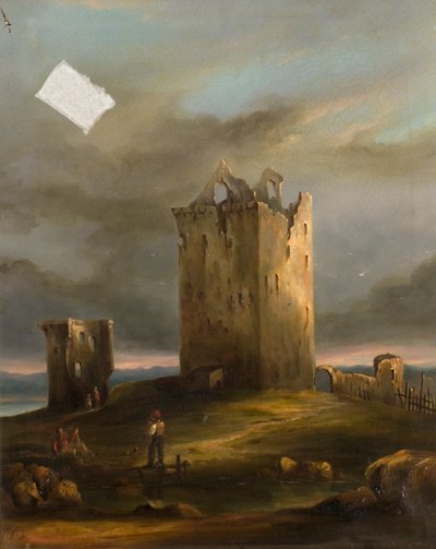 Les ruines du château de Broughty sur le Tay regardant vers l