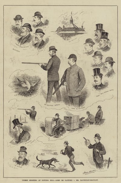 Tir aux pigeons à Notting Hill, Lord de Clifford contre M. Davenport-Handley - Horace Morehen