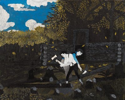 Abraham Lincoln et son père - Horace Pippin