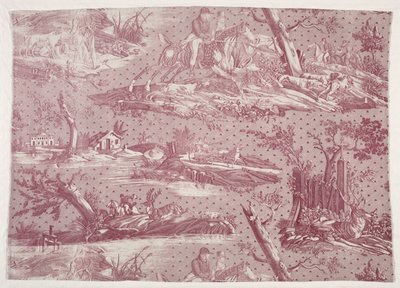 Fragment de coton imprimé en cuivre avec un motif de scène de chasse - Horace Vernet