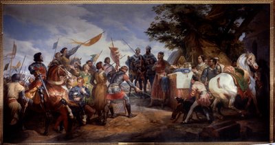 Guerre franco-anglaise (1202-1214) : « la bataille de Bouvines le 27/07/1214, Philippe Auguste met en jeu la couronne de France » - Emile Jean Horace Vernet