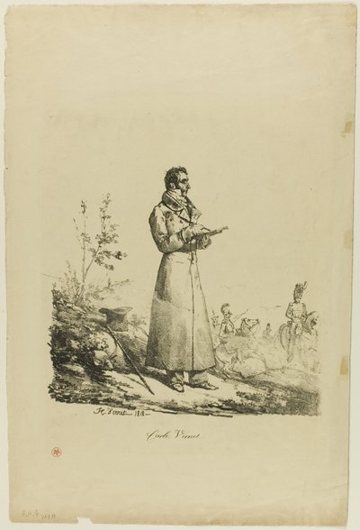 Portrait de Carle Vernet, debout et dessinant - Emile Jean Horace Vernet