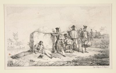Soldats en tirailleurs - Emile Jean Horace Vernet