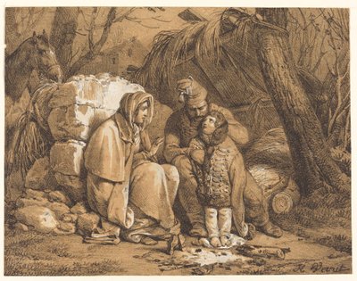 Famille de soldat campée - Emile Jean Horace Vernet
