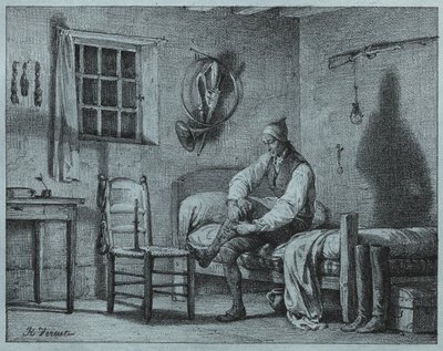 Le valet de Limier se levant du lit, vers 1818 - Emile Jean Horace Vernet