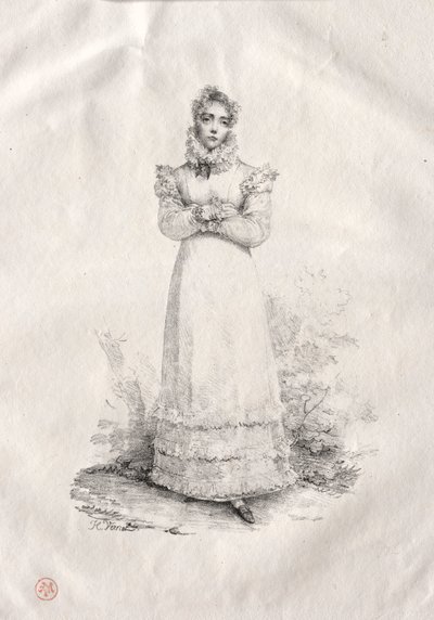 Jeune Femme Debout - Emile Jean Horace Vernet