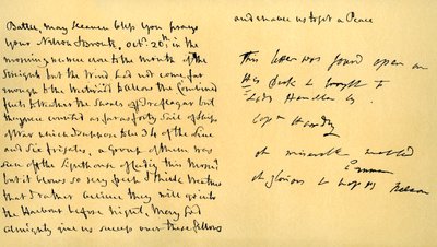 Lettre de Lord Horatio Nelson à Lady Emma Hamilton, 19 octobre 1805 - Horatio Nelson