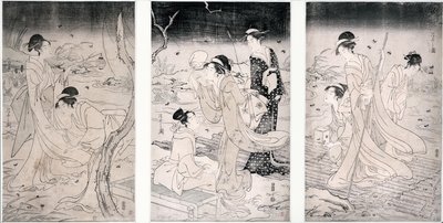 Chasse aux lucioles au crépuscule, 1796-97 - Hosoda Eishi