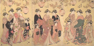 Le défilé de Yoshiwara en automne, vers 1793 - Hosoda Eishi