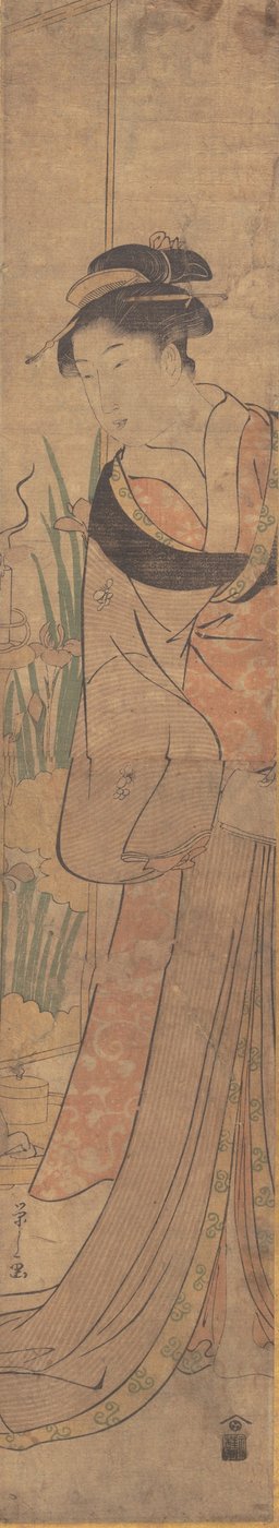 Jeune dame et jardin d