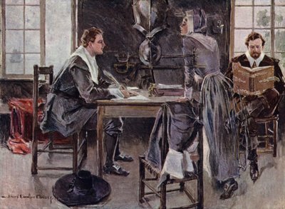Illustration pour La Cour de Miles Standish par Henry Wadsworth Longfellow - Howard Chandler (after) Christy