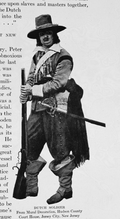 Un soldat néerlandais, de la décoration murale du palais de justice du comté de Hudson, Jersey City, New Jersey - Howard Pyle