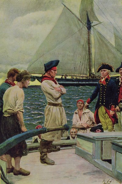 Un corsaire américain prenant un prix britannique, illustration de 