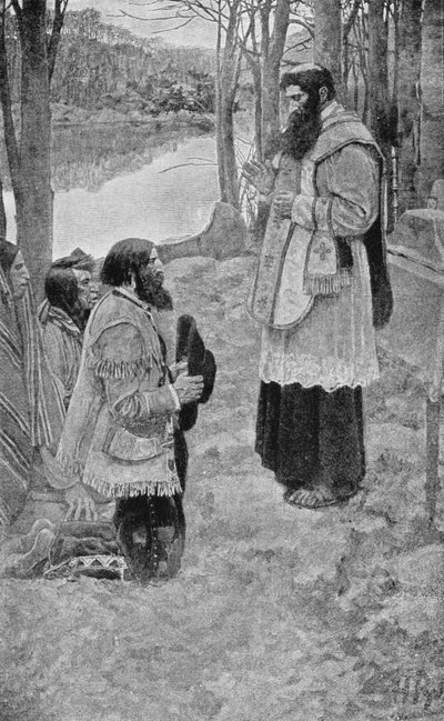 Le père Hennepin célébrant la messe, illustration de 