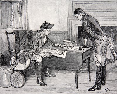 Hale recevant des instructions de Washington - Howard Pyle