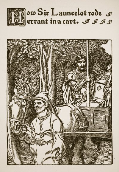 Comment Sir Launcelot chevauchait errant dans un chariot, illustration de 