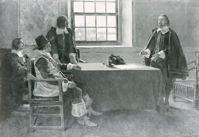 Sir William Berkeley se rendant aux commissaires du Commonwealth, illustration de 