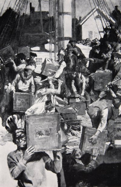 La Boston Tea Party, illustration de Harper