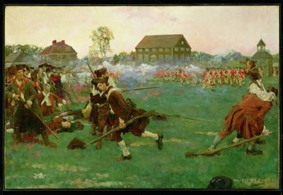 Le combat sur Lexington Common, 19 avril - Howard Pyle