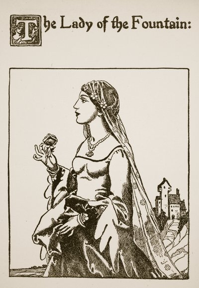 La Dame de la Fontaine, illustration de The Story of Sir Launcelot and his Companions, 1907 - Howard Pyle