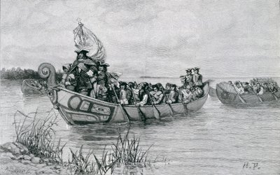Le débarquement de Cadillac, illustration de 