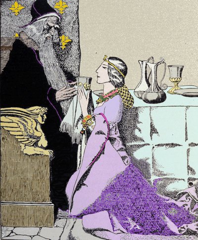 La fée Viviane captive Merlin l
