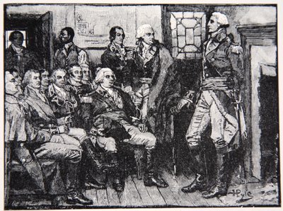 Washington et ses généraux en consultation, 15 mars 1783, illustration de Harper