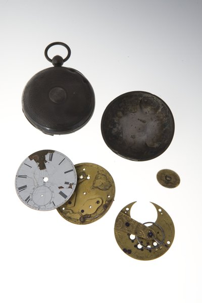 Montre de poche en argent du Col. Austin M. Standish, Missouri State Guard (Confédéré) - Howard and Davis Denison