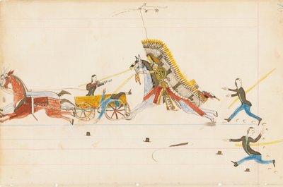 Howling Wolf combattant des soldats, 1874-75 - Howling Wolf