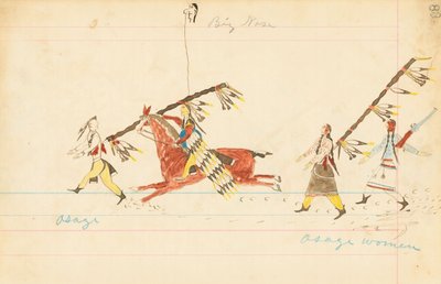 Osage, Grand Nez, Femmes Osage, 1874-75 - Howling Wolf
