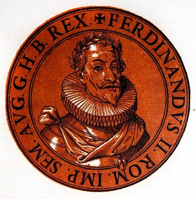 Portrait Médaillon de Ferdinand II, Empereur du Saint-Empire Romain - Hubert (after) Goltzius
