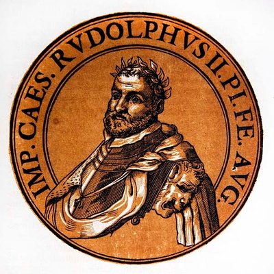 Portrait médaillon de Rodolphe II, empereur du Saint-Empire romain germanique - Hubert (after) Goltzius