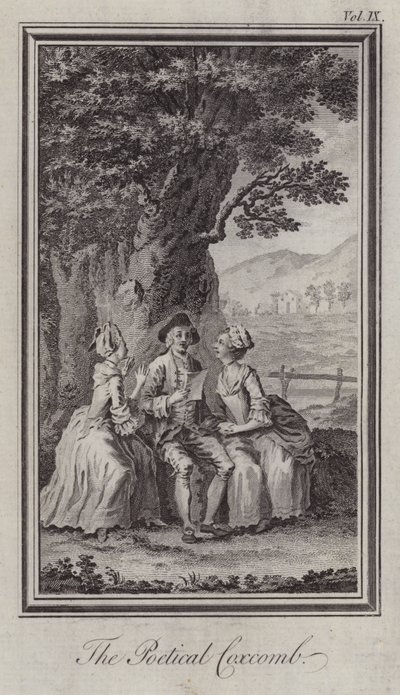 Le Poète Coquet (gravure) - Hubert (after) Gravelot