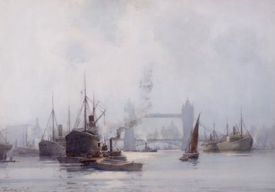 Tower Bridge depuis le Lower Pool, vers 1925 - Hubert Coop