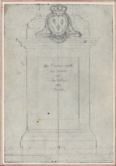 Un socle surmonté des armes du roi de France - Hubert Francois Gravelot