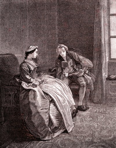 Un gentleman lisant au 18ème siècle - Hubert Francois Gravelot
